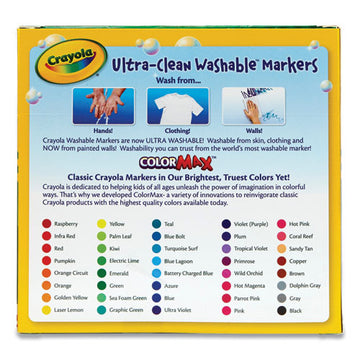 Crayola® Ultra-clean Washable Markers, Broad Bullet Tip, Assorted Colors, 40-set freeshipping - TVN Wholesale